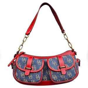 Dooney & Bourke Denim Red and Blue Shoulder Bag